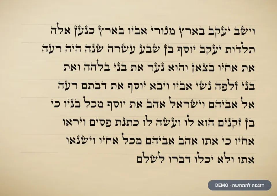 דוגמת כתב ספרדי — מגילת אסתר (דמו)