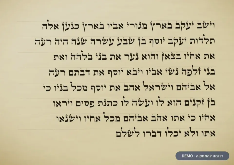 דוגמת כתב ספרדי — מזוזה (דמו)