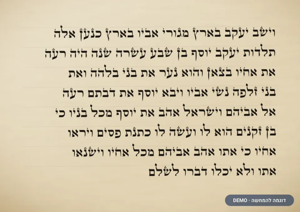 דוגמת כתב ספרדי — מגילת אסתר (דמו)