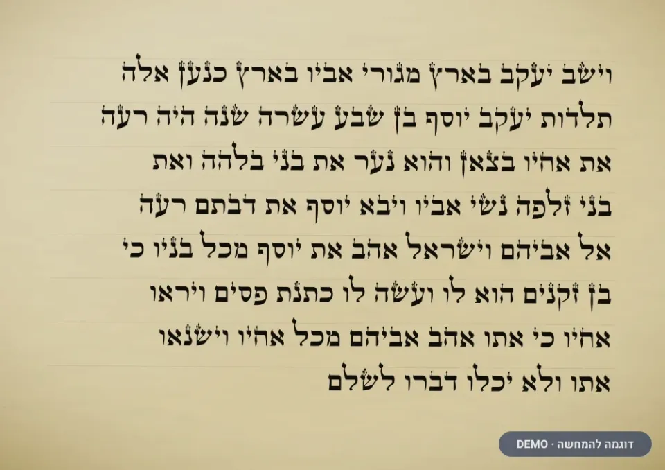 דוגמת כתב ספרדי — ספר תורה (דמו)